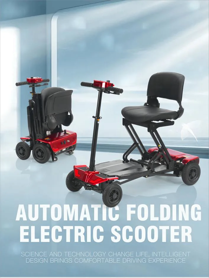 Caremoving Foldable Mobility E Scooter 4 Wheel Portable Small Electric Disabled Scooter with Lithium Battery