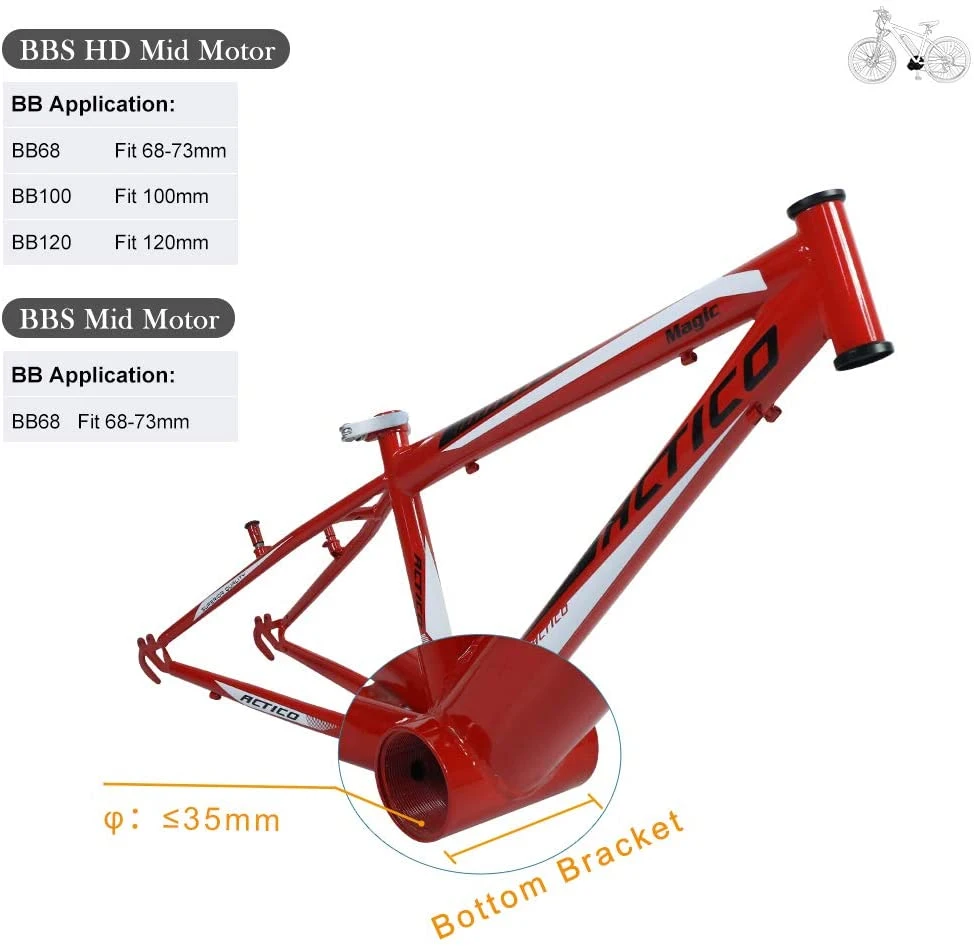 Bafang 48V 1000W Bbshd MID Motor Electric Bike Conversion Kit 100mm 120mm