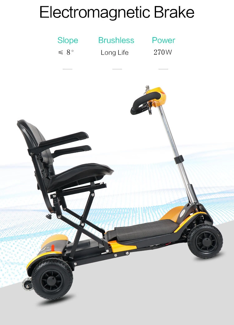 New Portable Foldable Lithium Battery 270W Four Wheels Electric Mobility Scooter for Elderly Handicapped