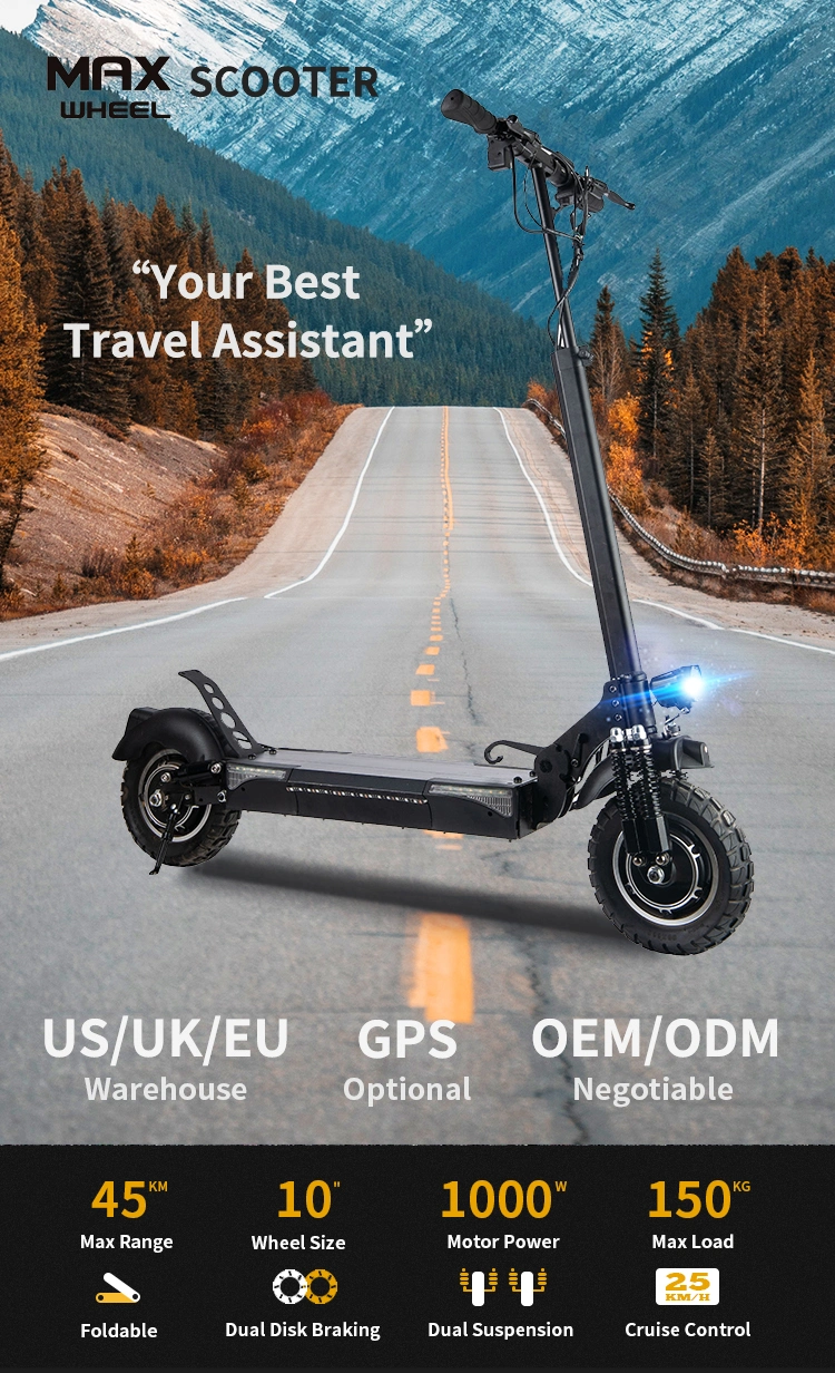 2022 New off Road 48V 1000W Folding Kick E Scooter Portable Electric Scooter