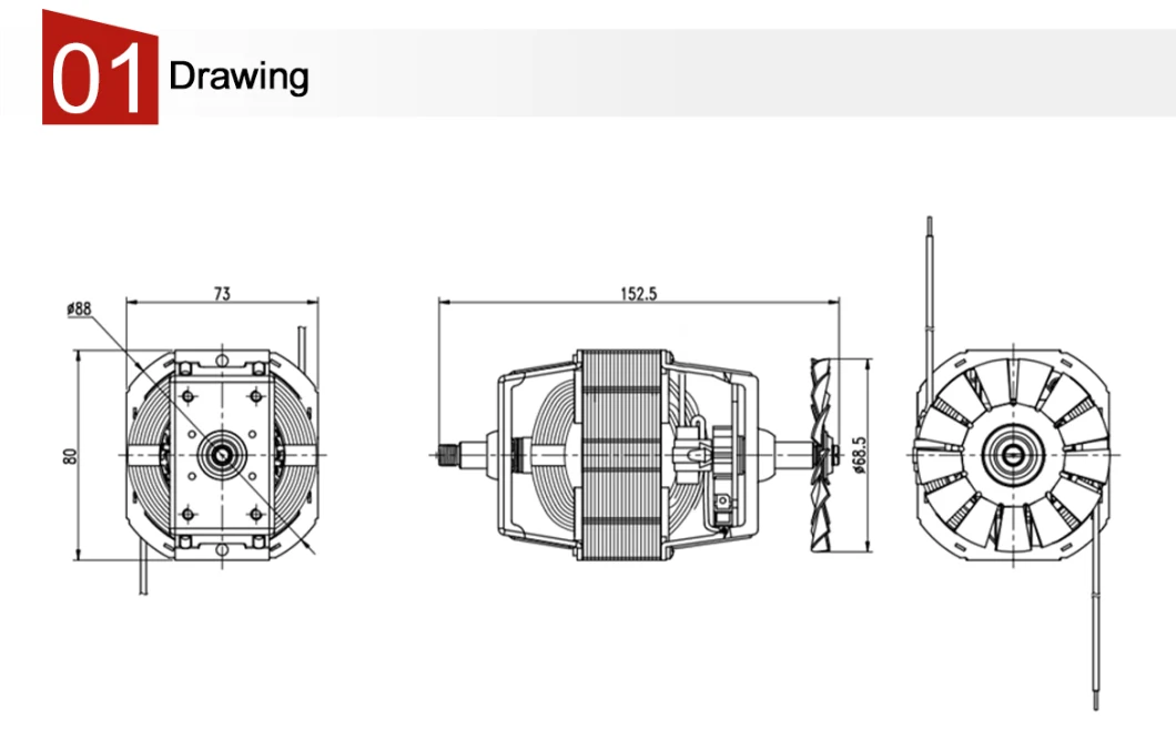 Universal Motor with High Speed, High Torque for MID-End Blender in Domestic Application