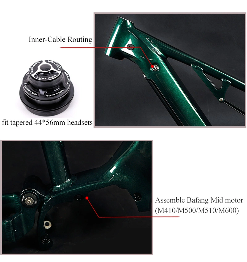 Aluminum Alloy 120mm Travel Full Suspension Mountain Bike Electric Bicycle Frame 29er